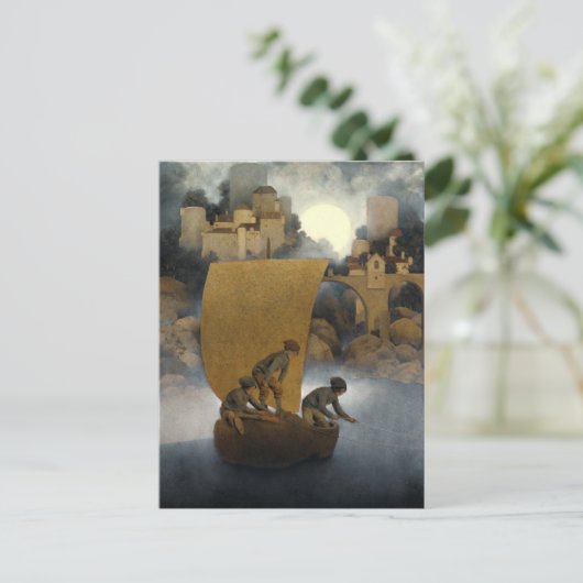 Carte Postale Wynken, Blynken et Nod par Maxfield Parrish 1902 (Debout devant)