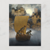 Carte Postale Wynken, Blynken et Nod par Maxfield Parrish 1902 (Devant)