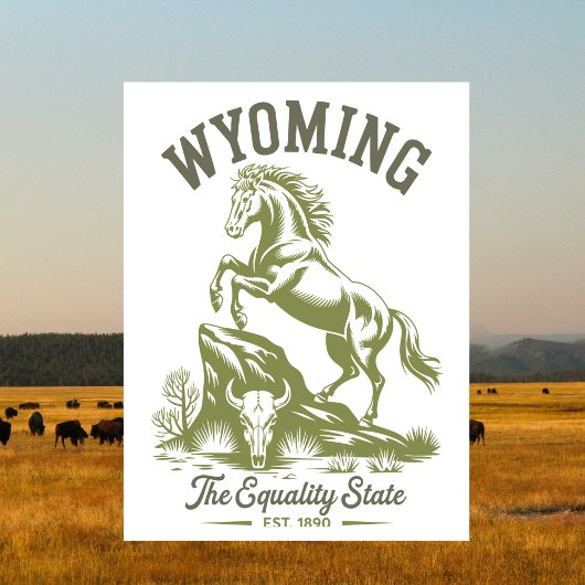 Carte Postale Wyoming Equality State Cheval de Bronco