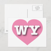 Carte Postale Wyoming Pink Heart - J'aime WY (Devant / Derrière)