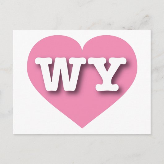 Carte Postale Wyoming Pink Heart - J'aime WY (Devant)