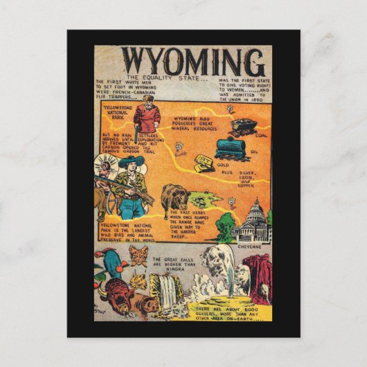 Carte Postale Wyoming the Equality State (Devant)