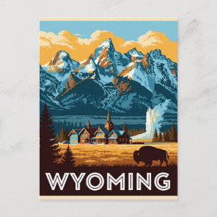 Carte Postale Wyoming USA Yellowstone Tetons Voyage Occidental �