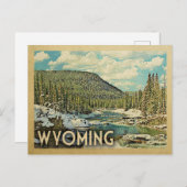 Carte postale Wyoming - Voyage rétro Snowy Winter  (Devant / Derrière)