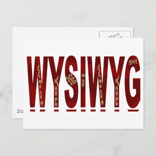 CARTE POSTALE WYSIWYG (Devant / Derrière)