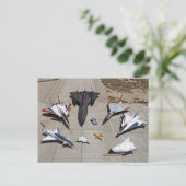 Carte postale X-31, F-15S/MTD, SR-71, F-106, F-16X (Debout devant)