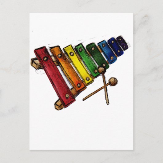 Carte Postale X est pour Xylophone (Devant)