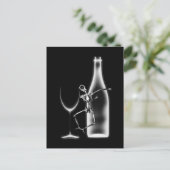 Carte Postale X-Ray Celebration Skeleton & Wine - B&W (Debout devant)