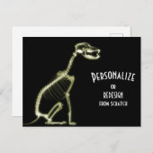 Carte Postale X-Ray Skeleton Dog - Jaune (Devant / Derrière)