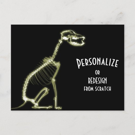 Carte Postale X-Ray Skeleton Dog - Jaune (Devant)