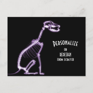 Carte Postale X-Ray Skeleton Dog - Violet