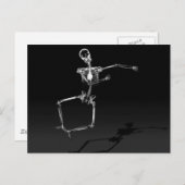 CARTE POSTALE X-RAY SKELETON JOY LEAP B&W (Devant / Derrière)