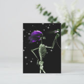 Carte Postale X-Ray Skeleton Se vêtir - Cheveux pourpres (Debout devant)