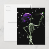 Carte Postale X-Ray Skeleton Se vêtir - Cheveux pourpres (Devant / Derrière)