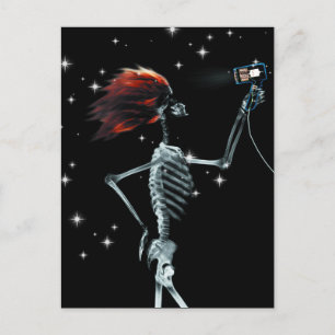 Carte Postale X-Ray Skeleton Se vêtir - Cheveux rouges