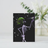 Carte Postale X-Ray Skeleton Se vêtir - Cheveux verts (Debout devant)