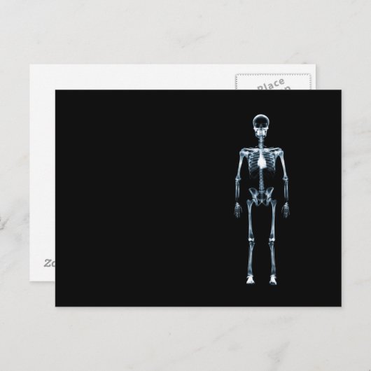 Carte Postale X-Ray Vision Blue Single Skeleton (Devant / Derrière)