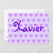 Carte Postale Xavier en violet (Devant / Derrière)