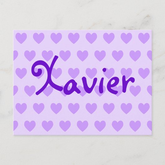 Carte Postale Xavier en violet (Devant)