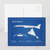 Carte Postale XB-70 Valkyrie - Plan de plan d'avion ABD (Devant / Derrière)