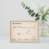 Carte Postale XB-70 Valkyrie - Plans de conception d'avion SD (Debout devant)