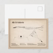 Carte Postale XB-70 Valkyrie - Plans de conception d'avion SD (Devant / Derrière)