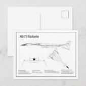 Carte Postale XB-70 Valkyrie - Plans de plan d'avion BD (Devant / Derrière)