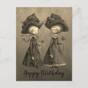 Carte Postale Xeniana et Xanianna vintage lady sépia