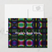 Carte Postale XO Art numérique Abstrait, la meilleure maman au m (Devant / Derrière)