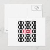 Carte Postale XOXO, accolades et baisers, art de mots, conceptio (Devant / Derrière)