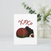 Carte Postale XOXO Bonbon de la Saint-Valentin et Chocolat Noir (Debout devant)