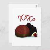 Carte Postale XOXO Bonbon de la Saint-Valentin et Chocolat Noir (Devant / Derrière)
