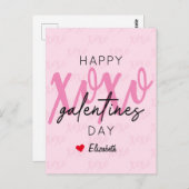 Carte Postale XOXO Bonne Saint-Galentin (Devant / Derrière)