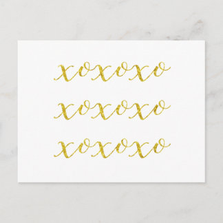 Carte Postale XOXO Citation Faux Parties scintillant Bling Séqui