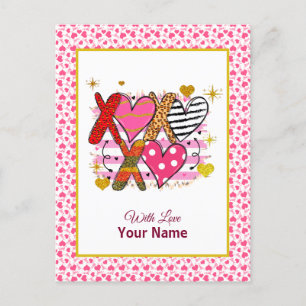 Carte Postale XOXO Cœur Mignon & Ludique