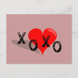 Carte Postale XOXO Coeurs et baisers
