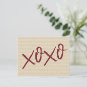 Carte Postale Xoxo embrasse en couleur crème (Debout devant)