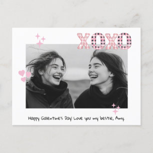 Carte Postale XOXO Galentine's Day moderne Photo & Texte personn