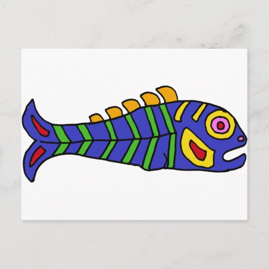 Carte Postale XX- Art artistique mexicain de style poisson (Devant)