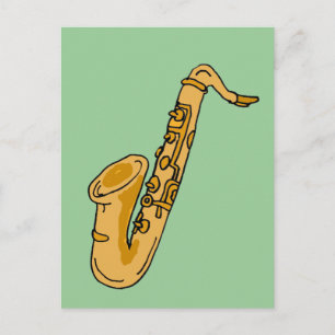 Carte Postale XX- Caricature Cool pour saxophone