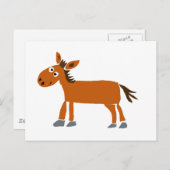Carte Postale XX- Caricature primitive de Cheval d'Art (Devant / Derrière)
