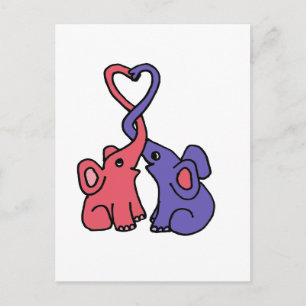 Carte Postale XX- Carton d'amour éléphant