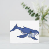 Carte Postale XX- Carton de baleine bleue (Debout devant)