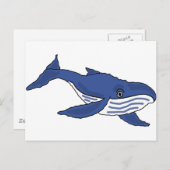 Carte Postale XX- Carton de baleine bleue (Devant / Derrière)