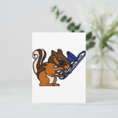Carte Postale XX- Chipmunk Jouer à Trombone Cartoon (Debout devant)