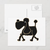 Carte Postale XX- Conception mignon de caniche noir (Devant / Derrière)
