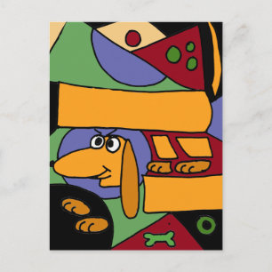 Carte Postale XX- Dachshund d'art Abstrait amusant