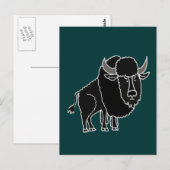 Carte Postale XX- Dessin sur Buffalo (Devant / Derrière)