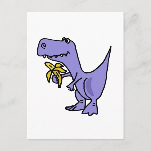 Carte Postale XX- Dinosaure T-Rex mangeant de la banane Caricatu (Devant)