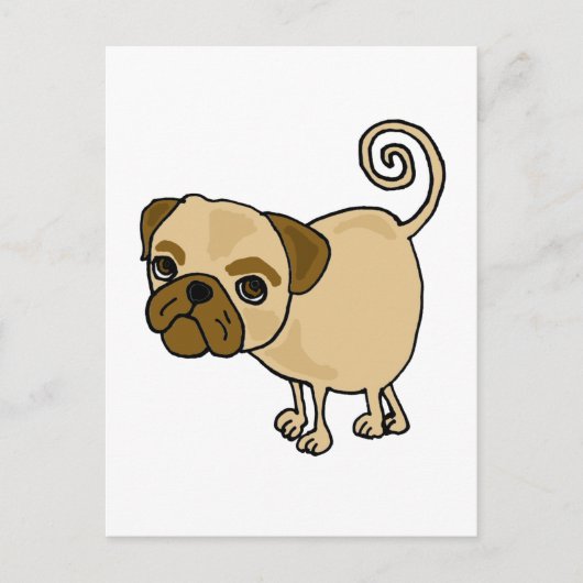 Carte Postale XX- Drôle Carlin Chien Chien Chien Caricature (Devant)